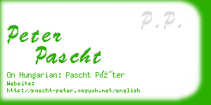 peter pascht business card